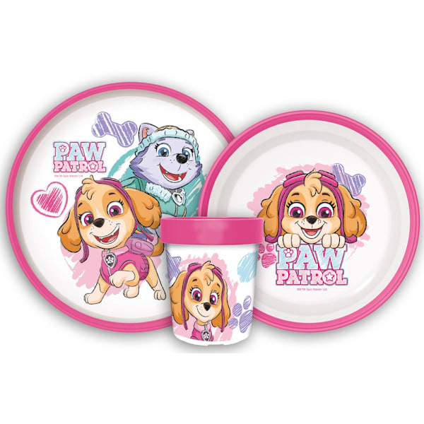 Paw Patrol Skiss icke-glidande middagsset, mikroplastset
