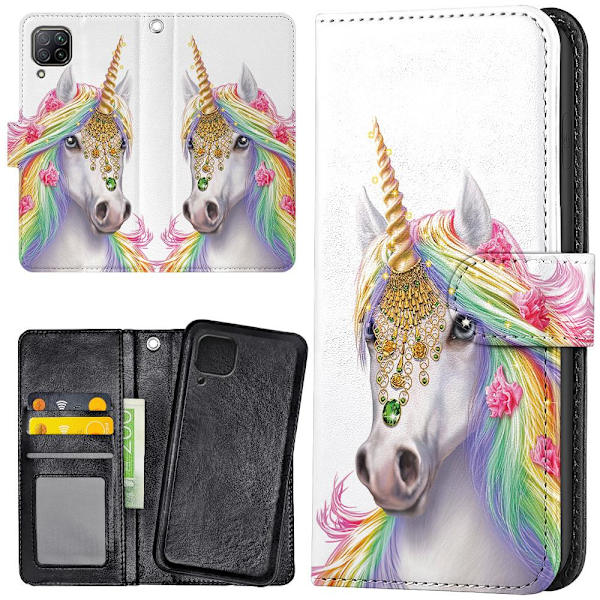 Huawei P40 Lite - Lompakkokotelo/Kuoret Unicorn/Yksisarvinen