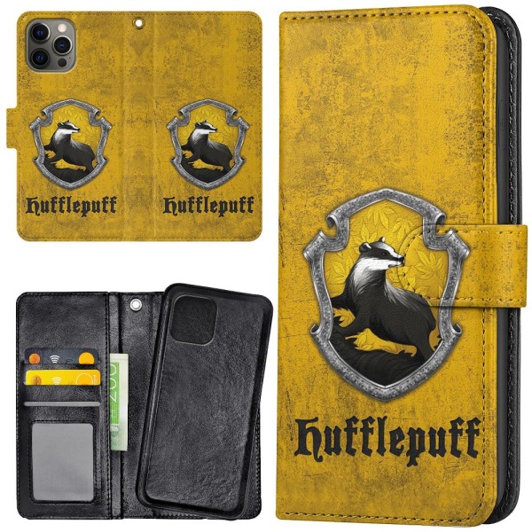 iPhone 14 Pro - Plånboksfodral/Skal Harry Potter Hufflepuff