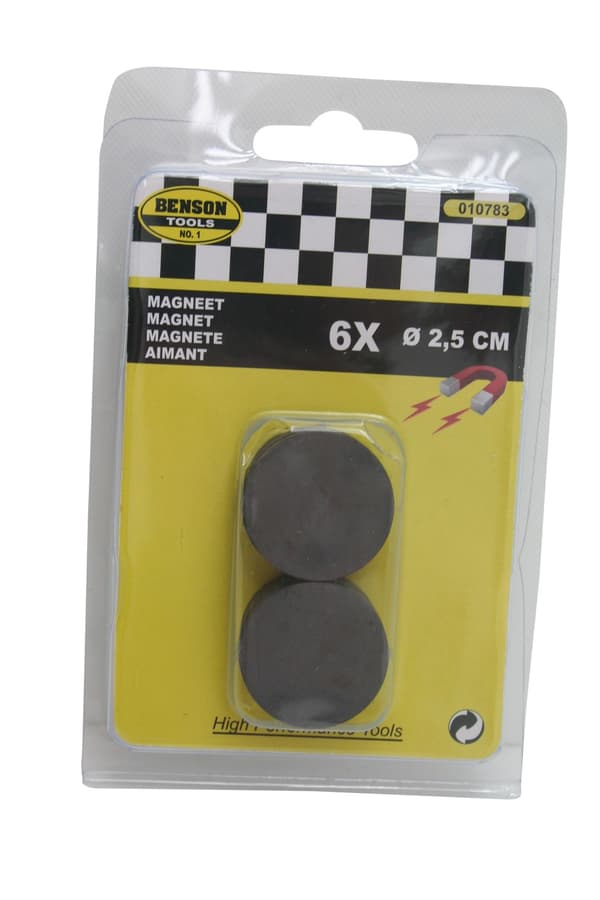 Magnet 25 mm 6 st rund
