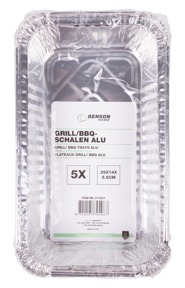 Grillformar aluminium 5 st 25 x 14 x 5.5 cm