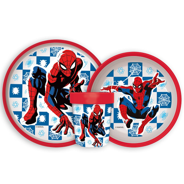 Spiderman Midnight Flyer halkfri middagsset, mikropartikelset
