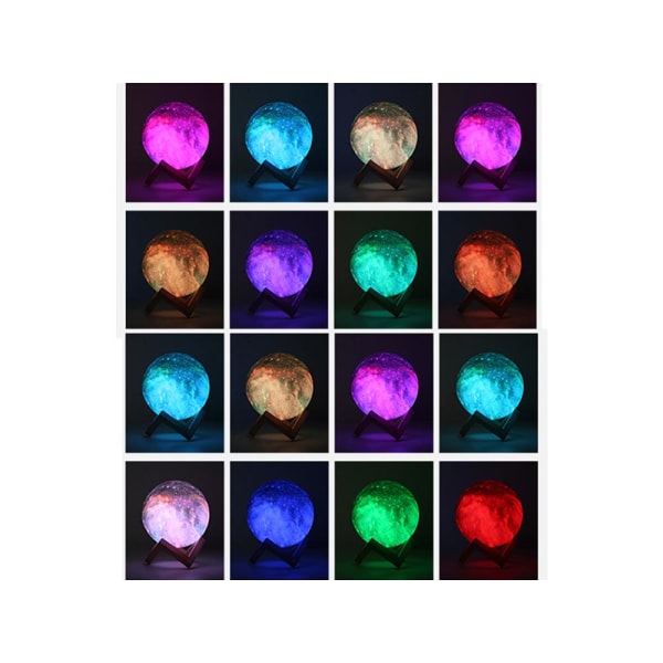 Lampe - Månelampe - 15cm - RGB Multicolor