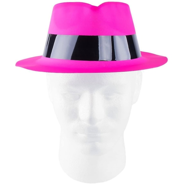 2-Pack - Gangster Hatt / Neonhatt - Neon Rosa
