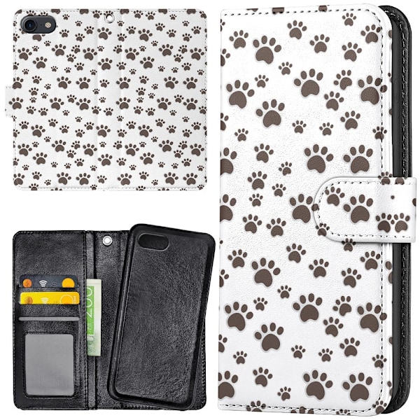 iPhone 16e/17e - Plånboksfodral/Skal Paw Pattern