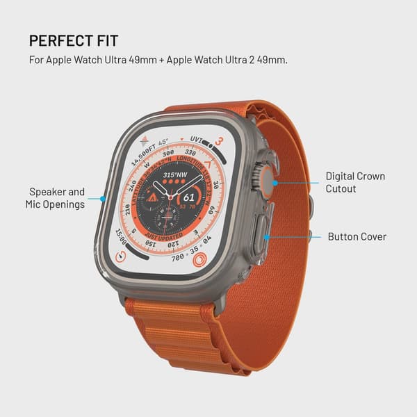 FIXED PURE Skyddsfodral och glas för Apple Watch 49 mm
