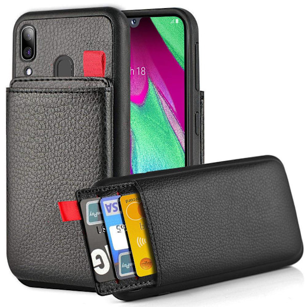 Huawei Y6 (2019) - Deksel / Mobildeksel med Skjult Kortlomme / Kortholder Black