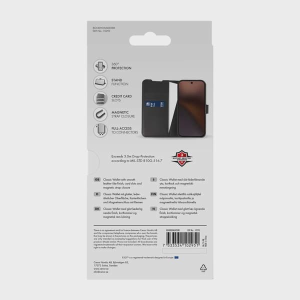 X2O Classic Wallet Plånboksfodral Honor 600 Smart Svart