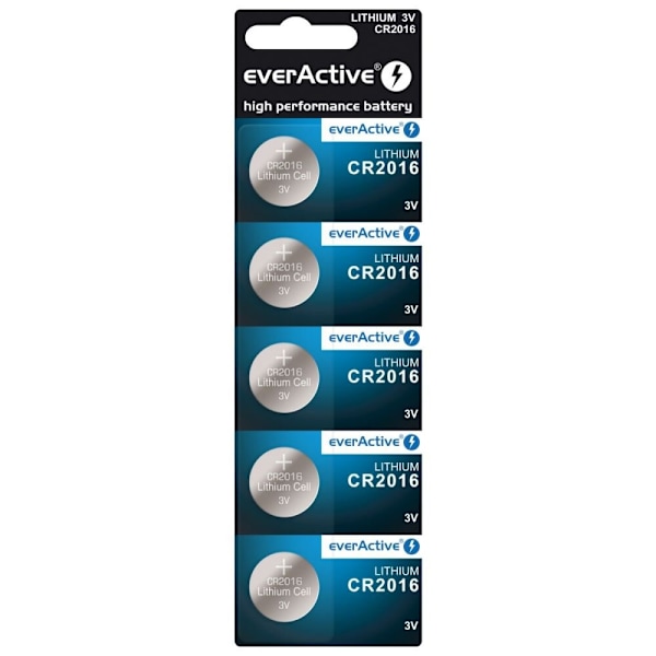 Knappecellebatteri CR2016 – 5-pak