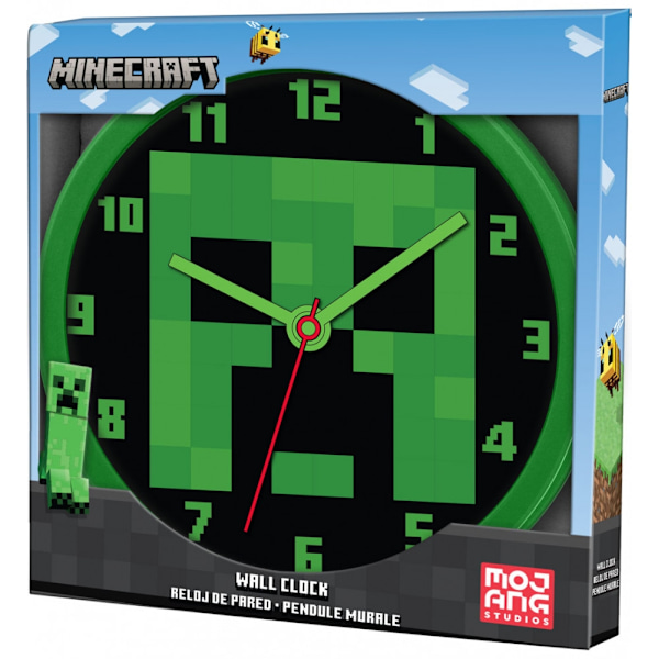 Minecraft Grön väggklocka 25 cm