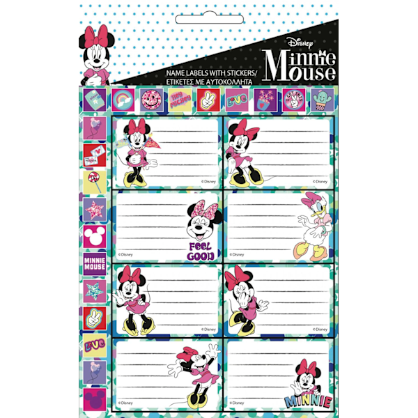 Minnie Smiles anteckningsbok med etiketter och klistermärken från Disney, 16 delar
