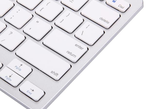 Trådlöst bluetooth-tangentbord för pc ipad mac liten slimmad lågprofil Vit