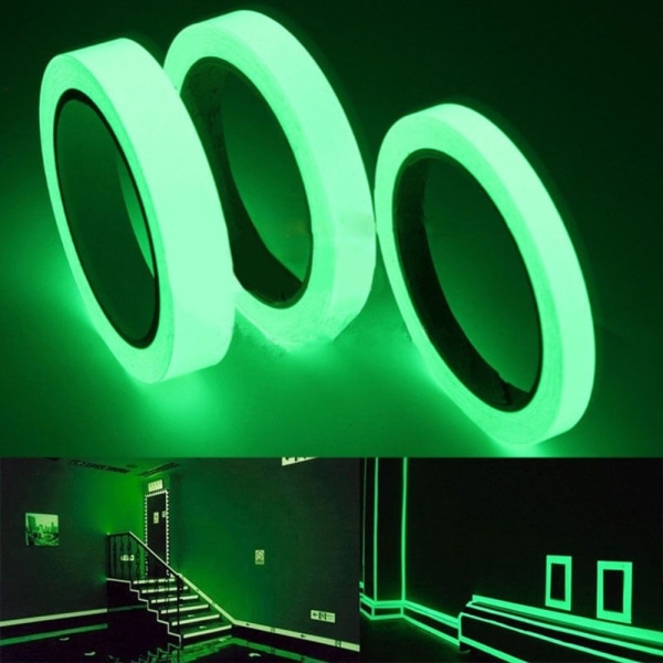 Selvlysende Tape / Glow in the Dark - 2 cm x 3 meter Green