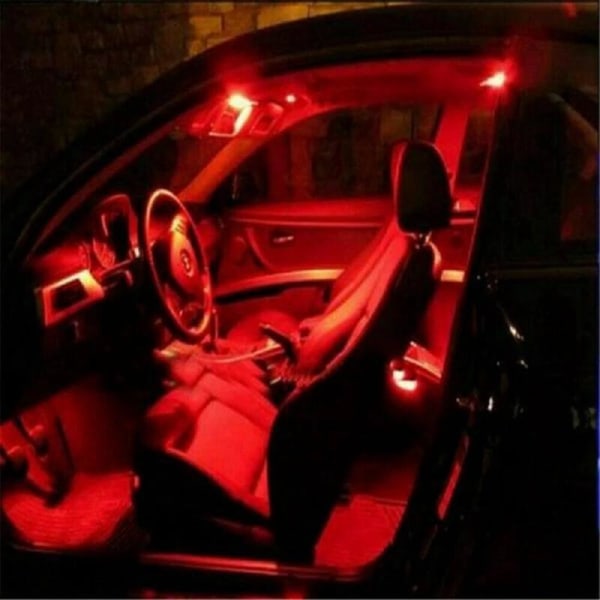 10-Pak - T10 W5W Røde Diodelamper - Bil LED-Lys Red