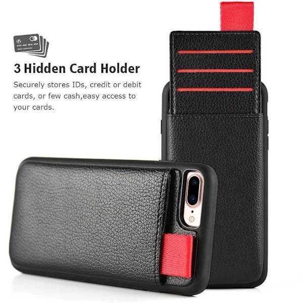 iPhone 13 Pro - Skal / Mobilskal med Skjult Kortlomme / Kortholder Black