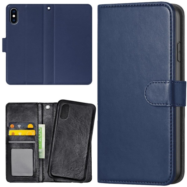 iPhone XS Max - Plånboksfodral/Skal Mörkblå Mörkblå