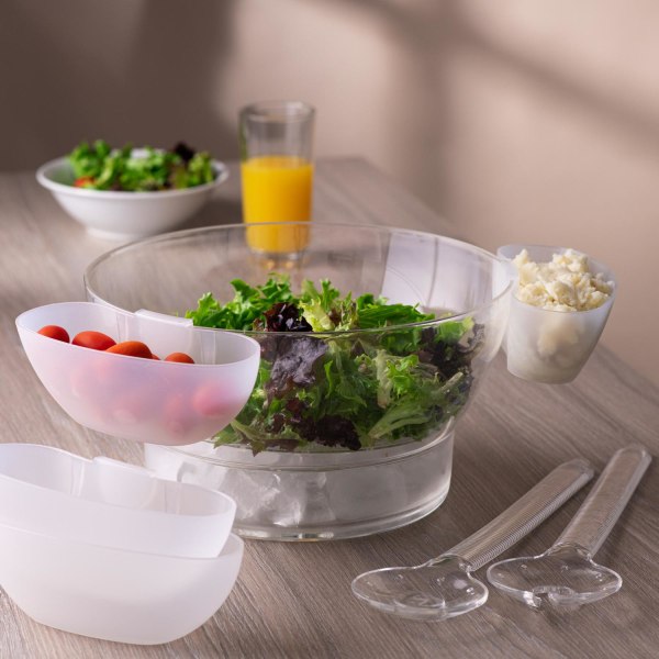 Salatskål - Serveringsskål med isseng og siderom Transparent