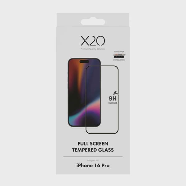 X2O Premium Full Screen Skärmskyddsglas iPhone 16 Pro