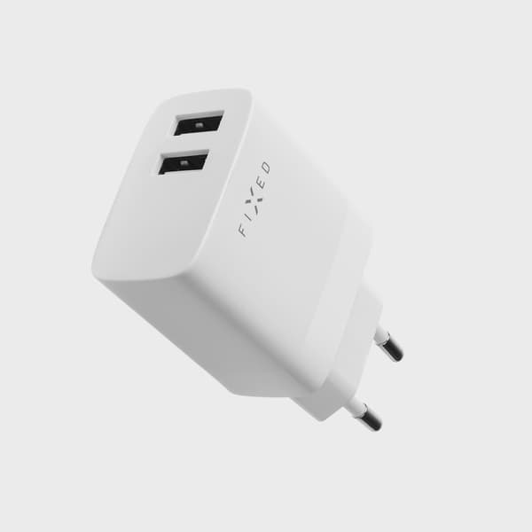 FIXED Hemladdare 2xUSB-A 17W Vit
