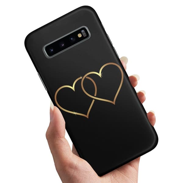 Deksel / Mobildeksel til Samsung Galaxy S10 Plus - Double Hearts