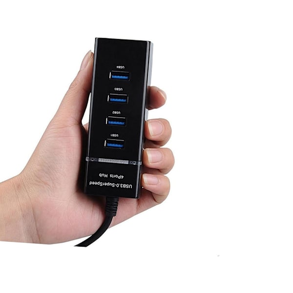 USB 3.0-Hubb - 4-Portar Black