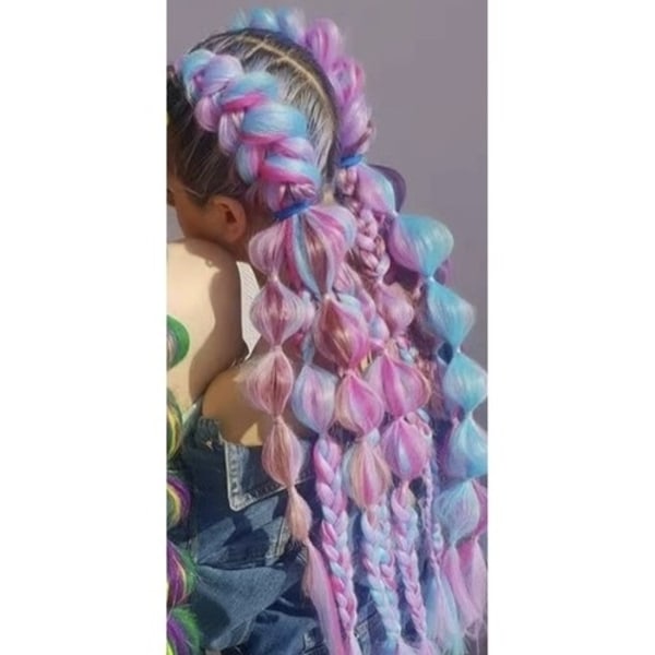 Jumbo Braid / Löshår Hårfläta - 60 cm MultiColor Multifärg (ljus)