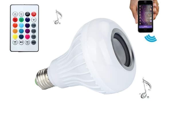 LED-lampa E27 sockel - RGB med Bluetooth & högtalare