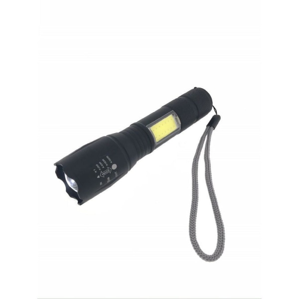 2-pakkaus - LED-taskulamppu 5W + 3W COB - Ladattava lamppu Black