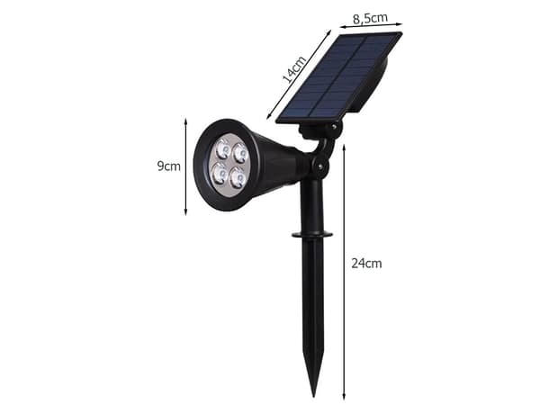 Solcellslampa 4 LED 3 lägen skymningssensor