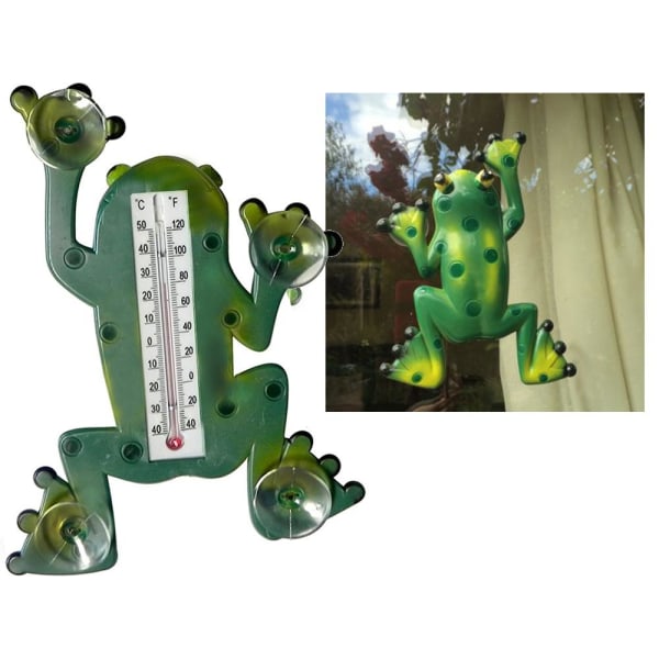 Ikkuna lämpömittari / lämpömittari - Frog Green