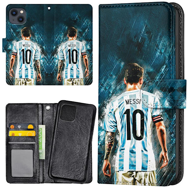 iPhone 14/15 Plus - Plånboksfodral/Skal Messi