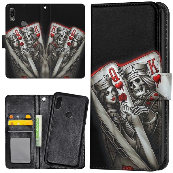 Huawei Y6 (2019) - Mobilcover/Etui Cover King Queen Kortspil