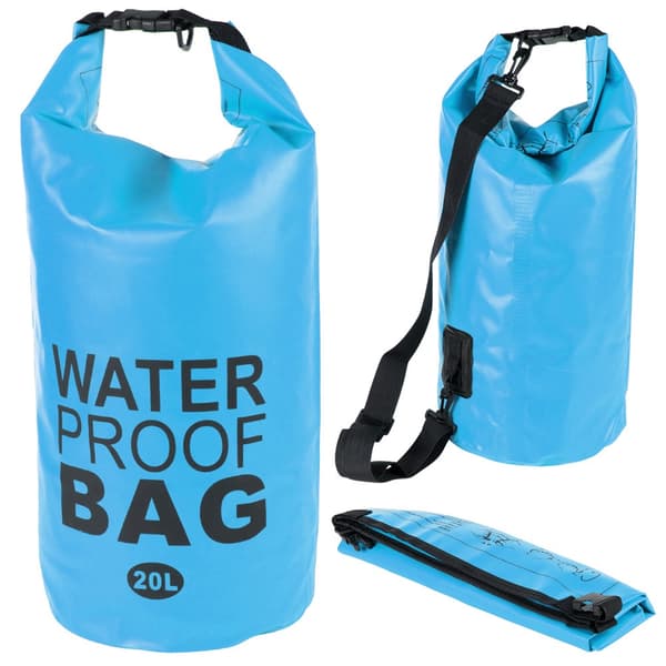 Vanntett Pose / Tørrpose - Vanntett Oppbevaring - 20 liter Blue