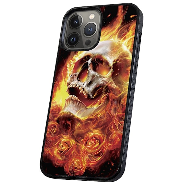 iPhone 16 Pro Max - Deksel/Mobildeksel Burning Skull
