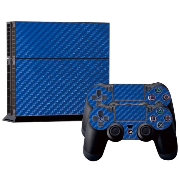 PS4-skinn / -dekaler - Karbonfiber - Blå