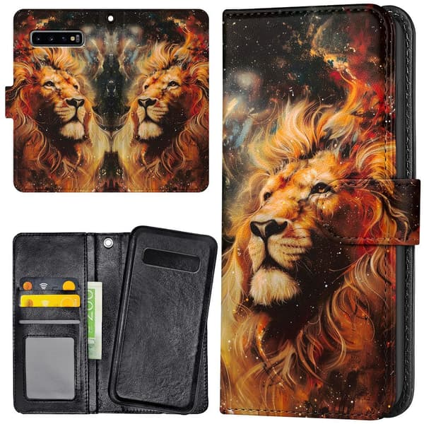 Samsung Galaxy S10 Plus - Lommebok Deksel Lion