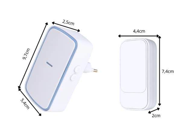 Trådlös dörrklocka kinetisk LED 130 m White