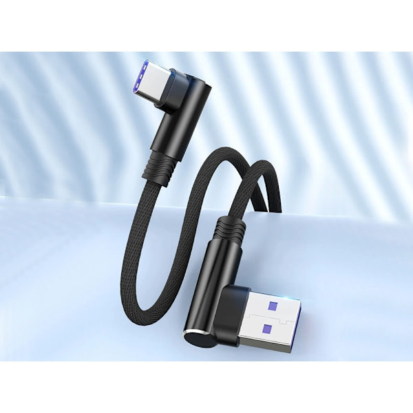 Vinklad USB till USB-C kabel - 1m