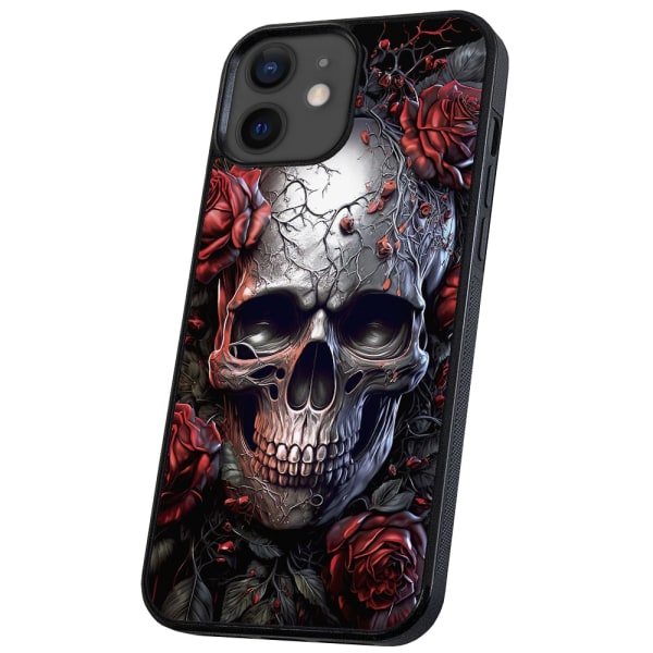 iPhone 12/12 Pro - Deksel/Mobildeksel Skull Roses