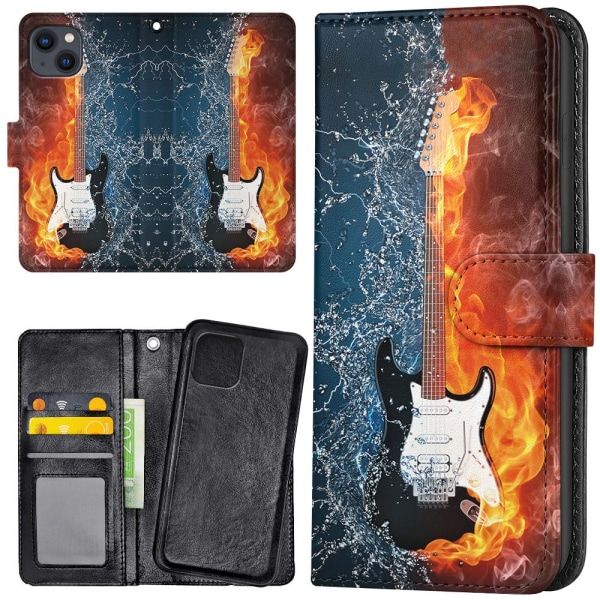 iPhone 13 - Lommebokveske Water & Fire Guitar Multicolor