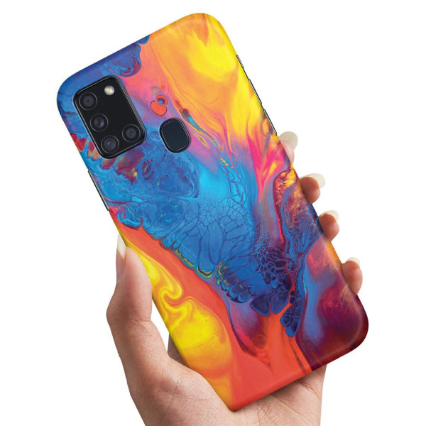Samsung Galaxy A21s - Cover/Mobilcover Marmor Multicolor
