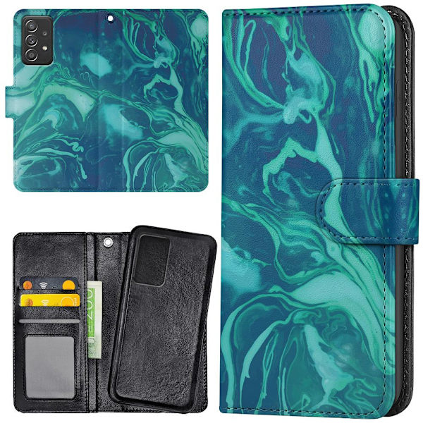 Samsung Galaxy A52/A52s 5G - Lompakkokotelo/Kuoret Marmori Multicolor
