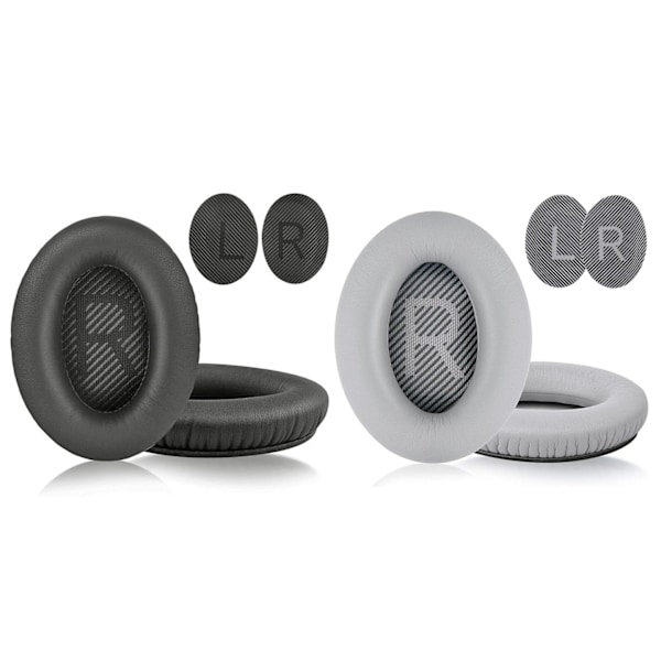 Öronkuddar för Bose QuietComfort - QC35/QC25/QC15/AE2 Hörlurar Svart + Grå