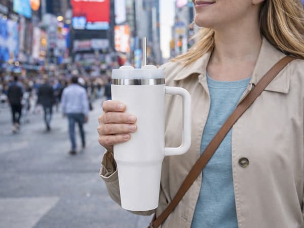 Termosmugg 1.2 L med sugrör White
