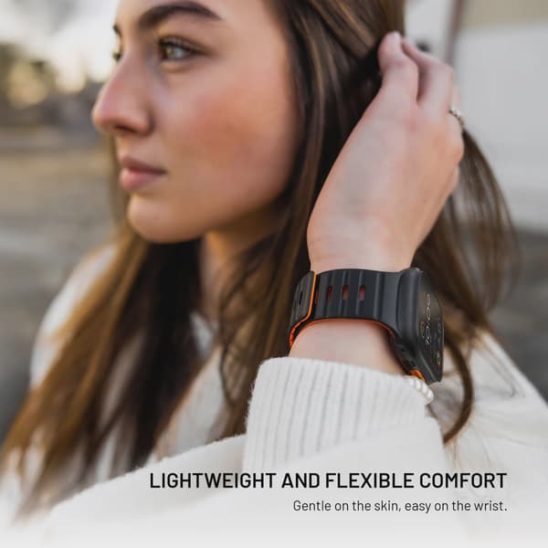FIXED Mag Silikonrem för Apple Watch 42/44/45/49mm Svart