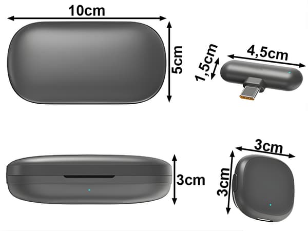 Trådlös lavalier mikrofon 2 st för iPhone mobil eller dator USB-C