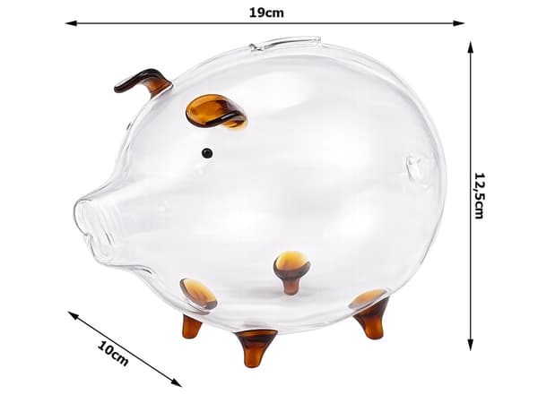 Spargris glas stor Brun