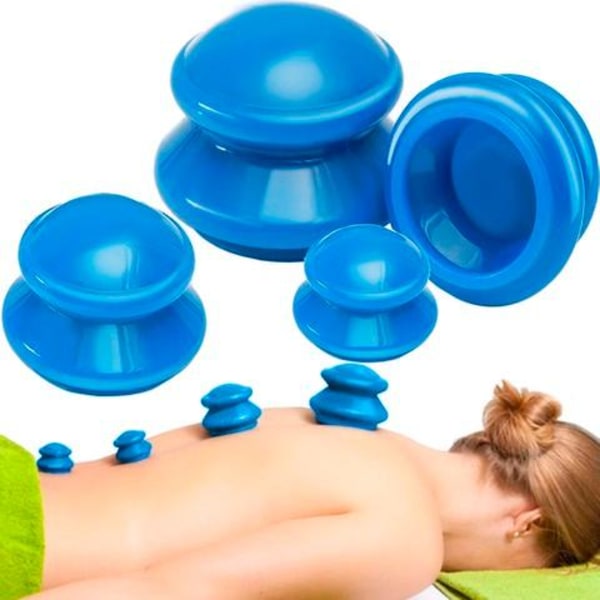 4-Pack - Koppning Set - Massage Blå