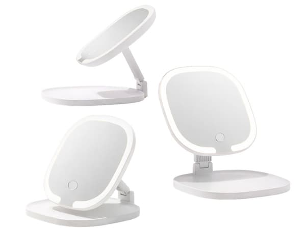 Sminkspegel LED USB hopfällbar 3 färger