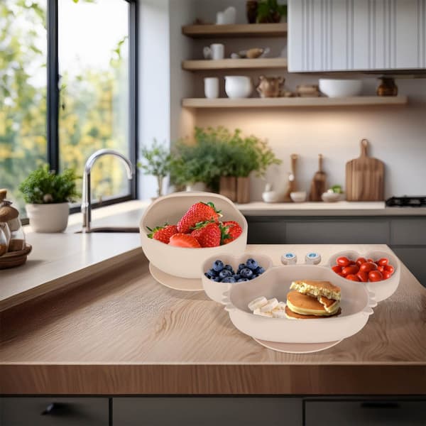 Barnservis Silikon - 9-delar Beige